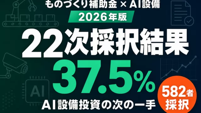 ものづくり補助金22次採択結果とAI設備投資の解説サムネイル
