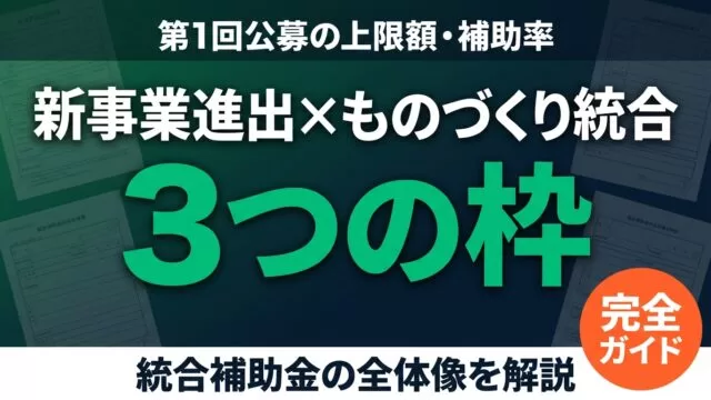 新事業進出・ものづくり統合補助金 第1回｜3枠の上限額・補助率・申請完全ガイド
