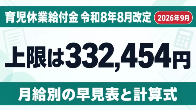 育休手当の上限は332,454円｜育児休業給付金の計算【令和8年改定】