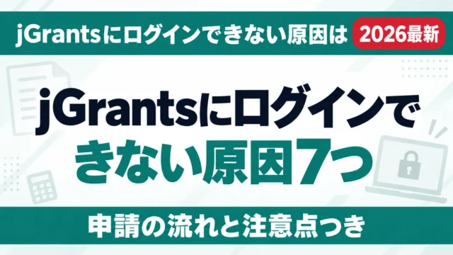 jGrantsにログインできない原因7つと対処法【2026年9月】